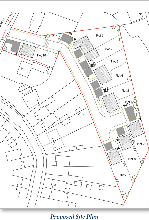 Lot: 73 - LAND WITH OUTLINE PLANNING CONSENT FOR TEN DWELLINGS - 